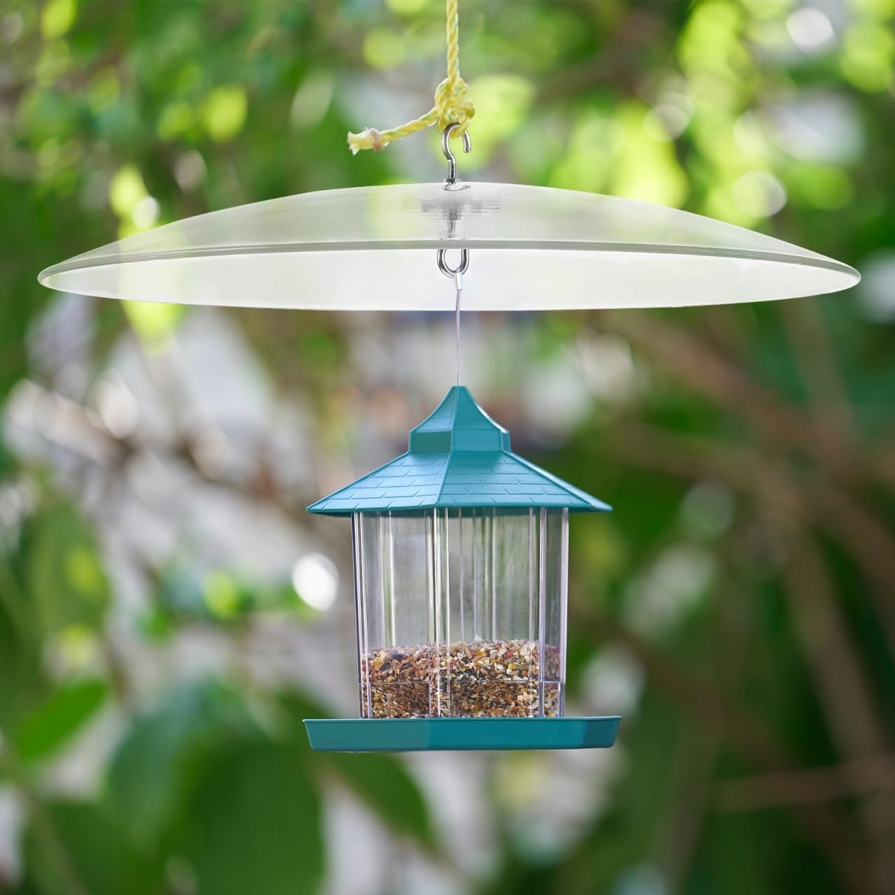 UPKOCH Vogelfutterspender Regenschutz Abdeckung Aus Transparentem Kunststoff Und Eisen 13 Zoll Wetterfeste Schutzkuppel FüR HäNgendes Futterhaus Im Garten Terrasse Hinterhof