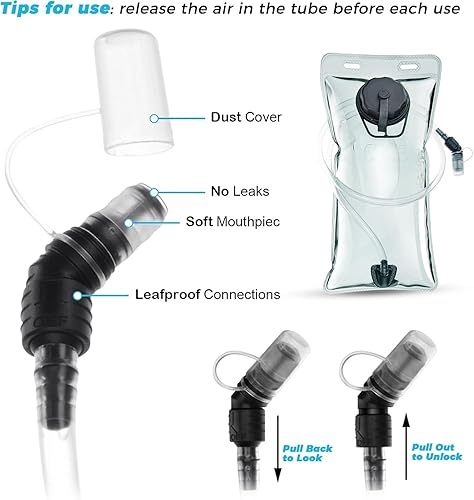 Miniatura 7 de Mochila de hidratación Mochila de hidratación Mochila de agua con bolsa de hidratación de 2 L (70 onzas) para hombres, mujeres, niños, para correr,