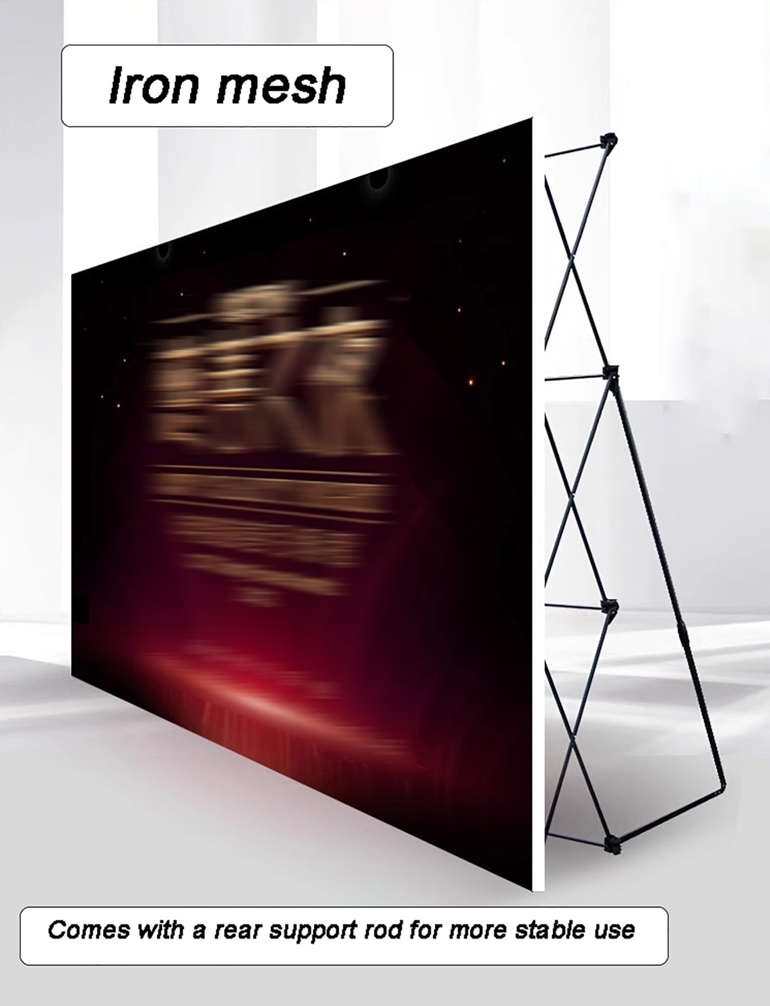 Expositor portátil emergente, Estructura de Stand con Fondo de tensión para ferias comerciales, Fiestas de Fin de año y Eventos corporativos.