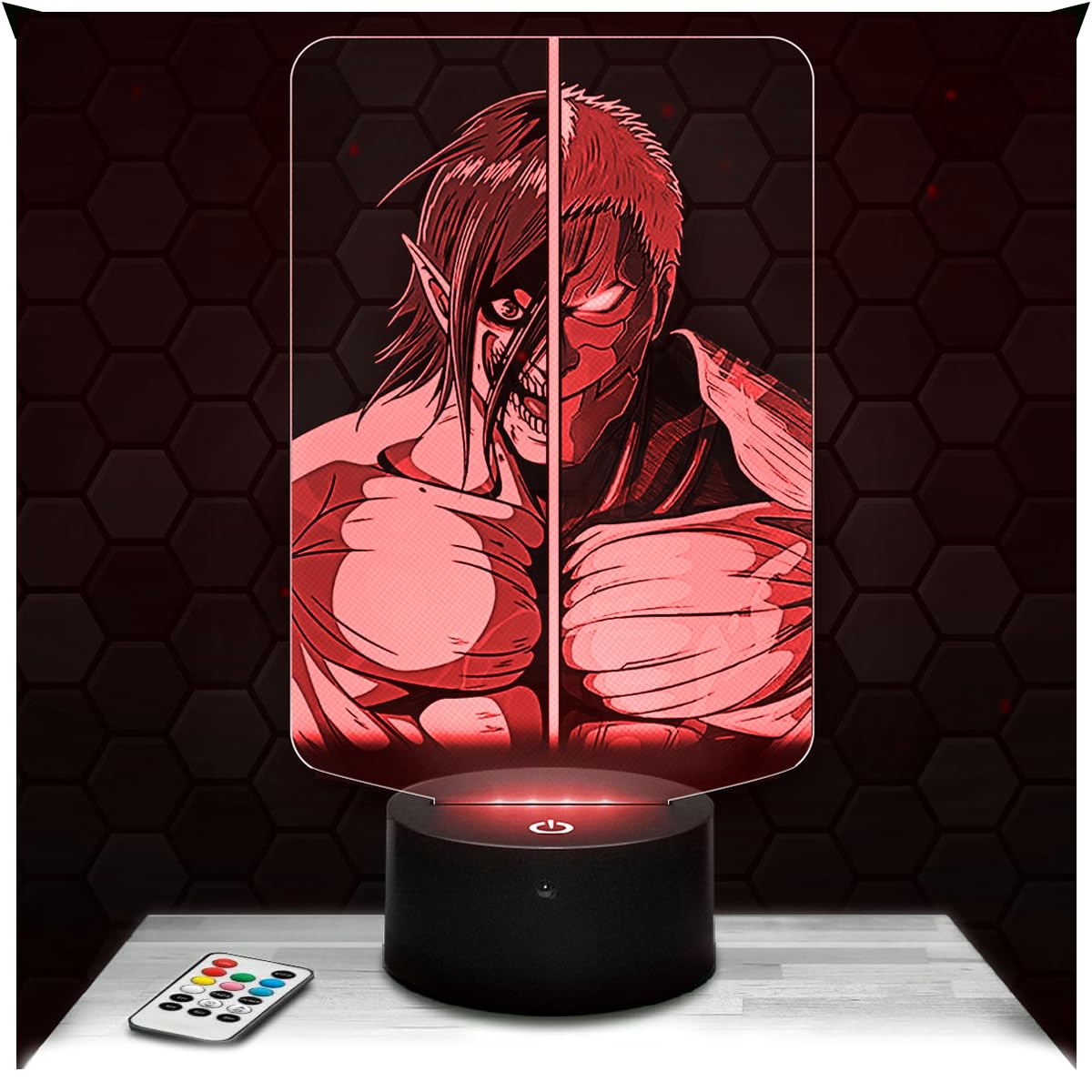 Lampephoto.fr - Attacker vs Armored 3D Lamp Manga Night Light 3D LED Illusion Lamp, Christmas Birthday Gift idea for Boys and Girls Children's or Adult Bedroom Night Light, Gifts Merchandising