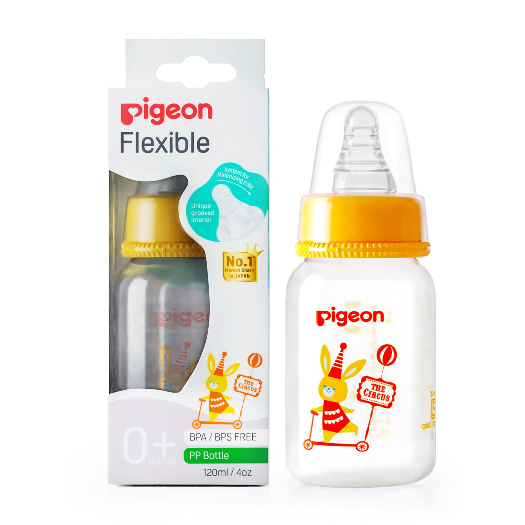 Pigeon Anti-Colic Slim/Regular Neck Essential Baby Milk Bottle/Feeding Bottle New Born/Infants/Toddler Upto 2 Years Peritaltic Clear Nursing Bottle RPP120ML S-Bunny-image-36