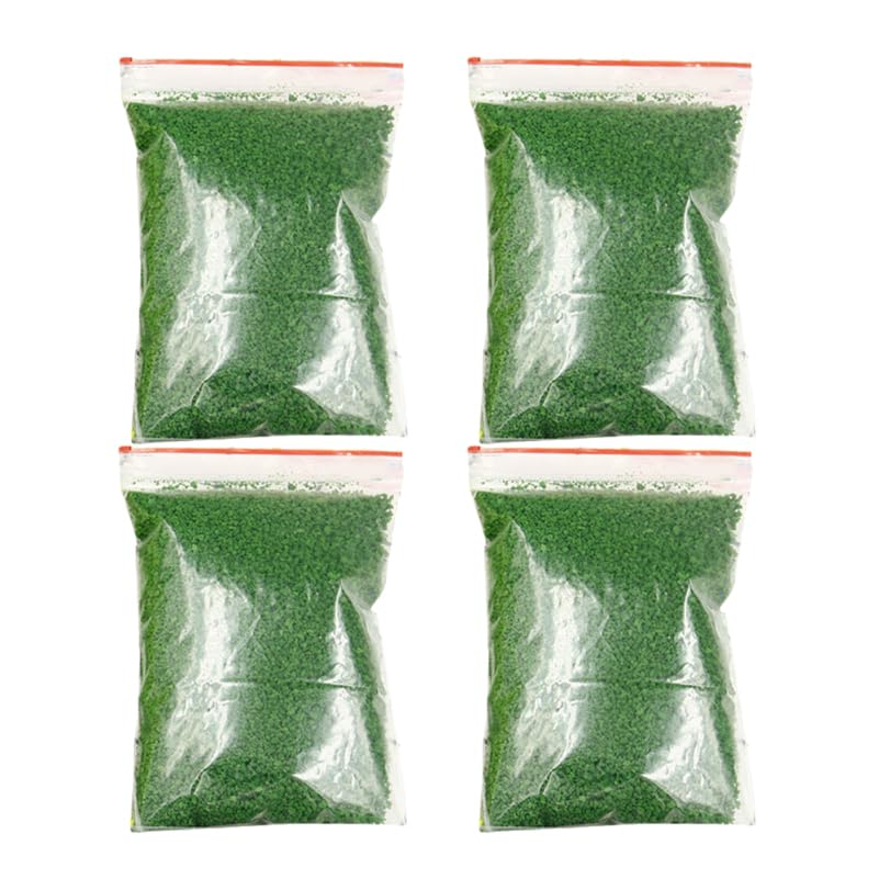 Abaodam Lot De 4 Poudres Gazon Synthétique pour Herbe Miniature Flocage Vert pour Décor Modèle Paysage Et Maquette Ferroviaire DIY