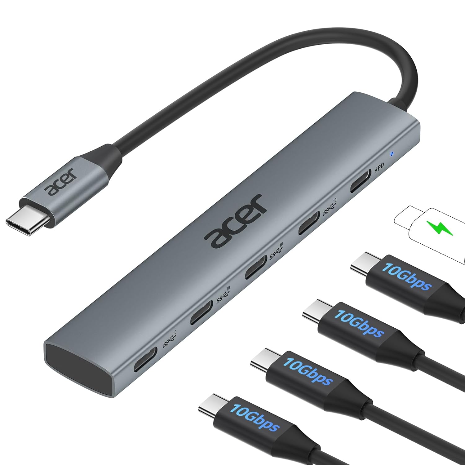 Acer 10 Gbps USB C Hub USBC Splitter with 4 USB C 3 2 and 100W PD Port