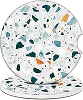 Vista 16 de Posavasos para Portavasos de Automóvil – Posavasos de cerámica absorbente con estampado de leopardo, posavasos de automóvil para portavasos