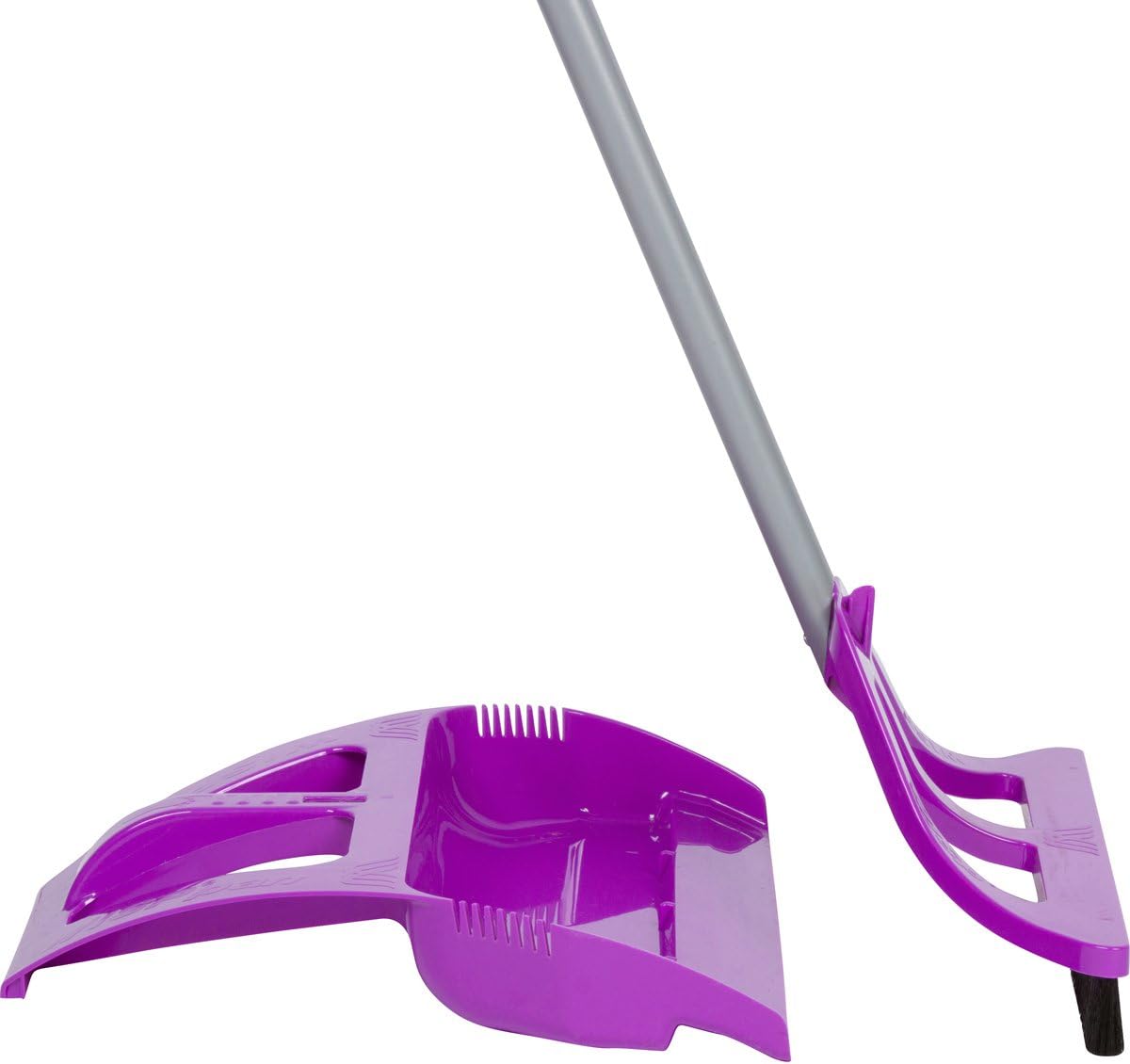 WISPsystem, the Revolutionary 90 Degree Angle Broom with Bristle Seal Technology, Ergonomic Dustpan and Telescoping Handle (Purple)