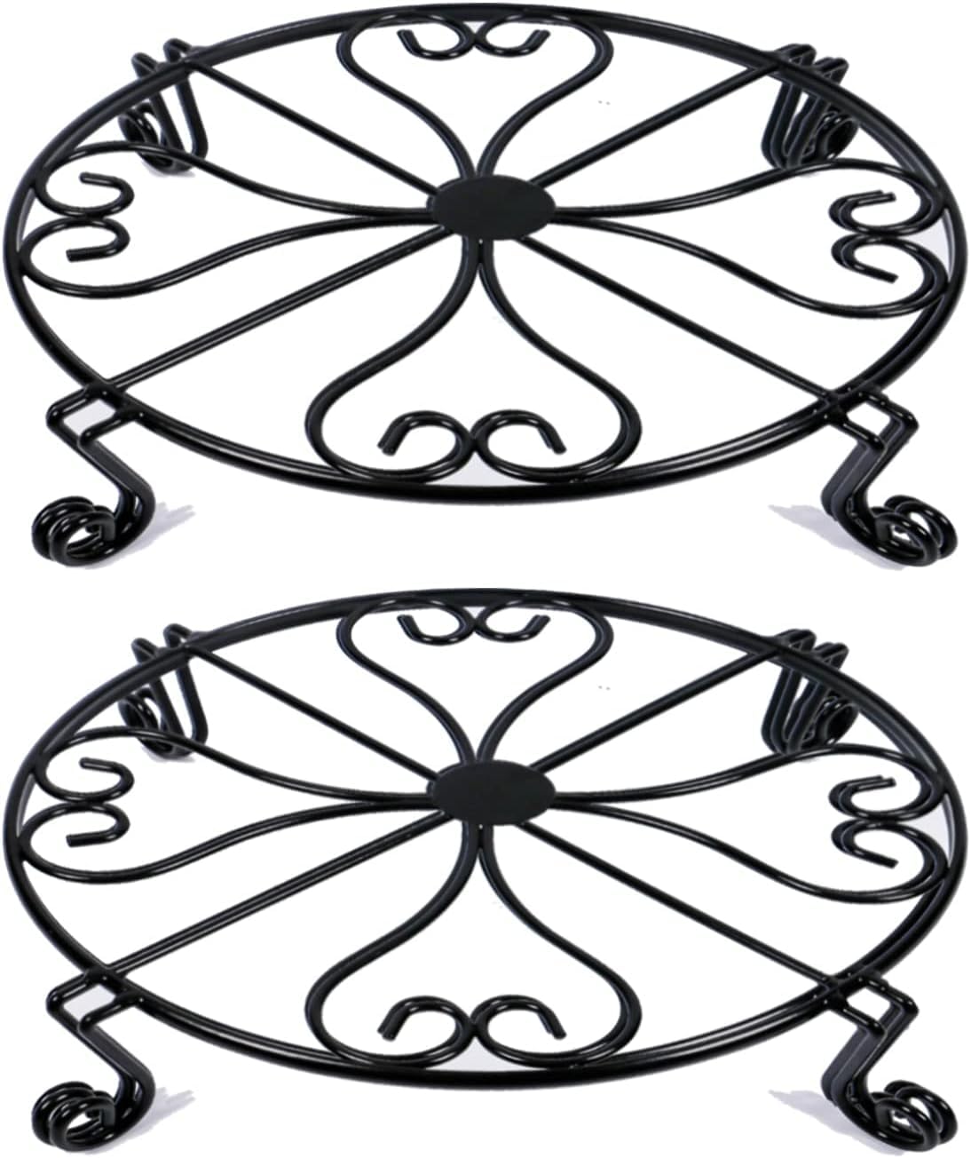 DecoVogue 2 Pack 12 Inches Metal Plant Stand for Indoor and Outdoor, Flower Pot Holder for Living Room and Garden, 2.5 Inches Tall Garden Plant Rack (12 inches, Black) (B0CTHLYS1M) Amazon Price History, Amazon Price Tracker