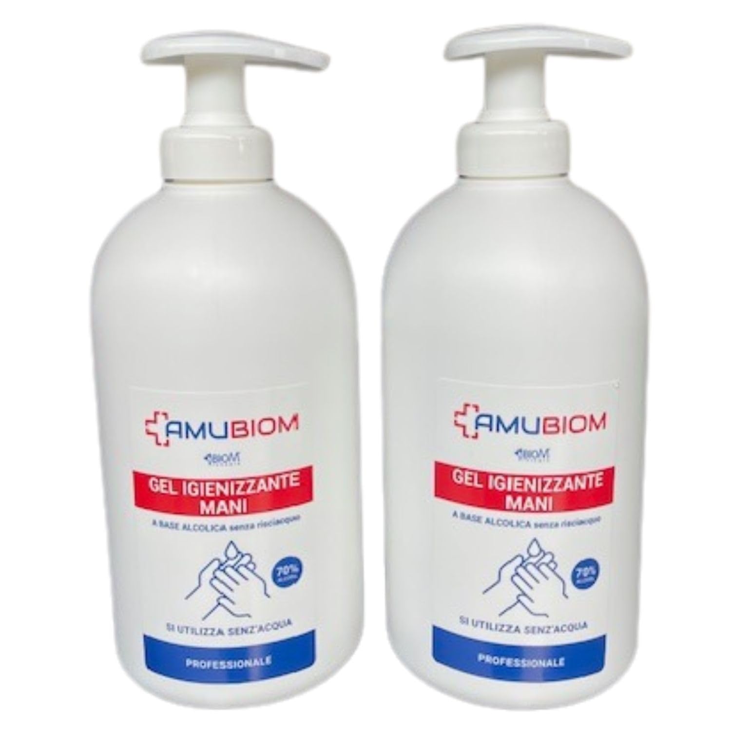 BioM Laboratorio della Natura - Gel Igienizzante Mani con 70% Alcool, Glicerina e Profumo di Limone - Antibatterico Senza Risciacquo, Idratante e Veloce Asciugatura - 2x500ml