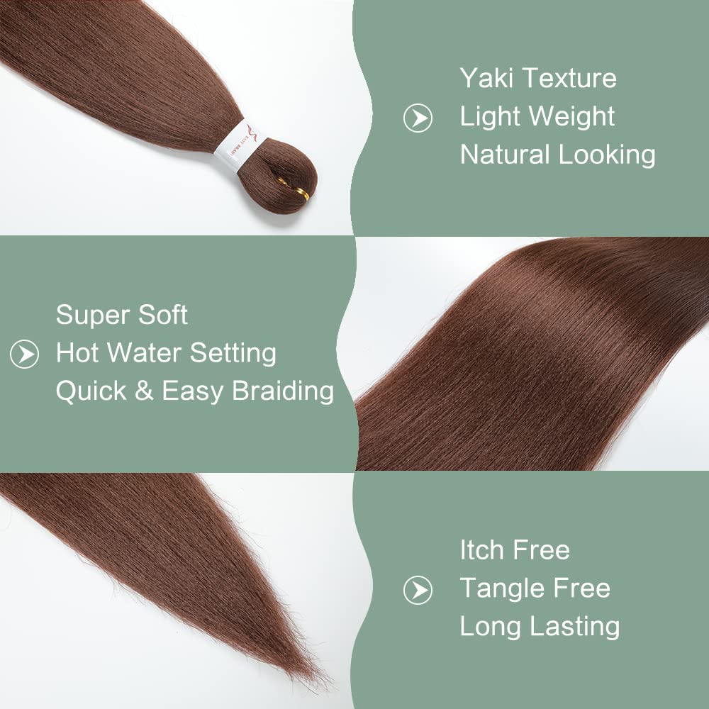 YDDM Capelli Per Treccine Africane Morado Extension Treccine Texture Yaki Easy Install per Principianti 32 Pollici 3 Pezzi Capelli Leggeri e Naturali per Box Braids, Twist e Crochet — view 111