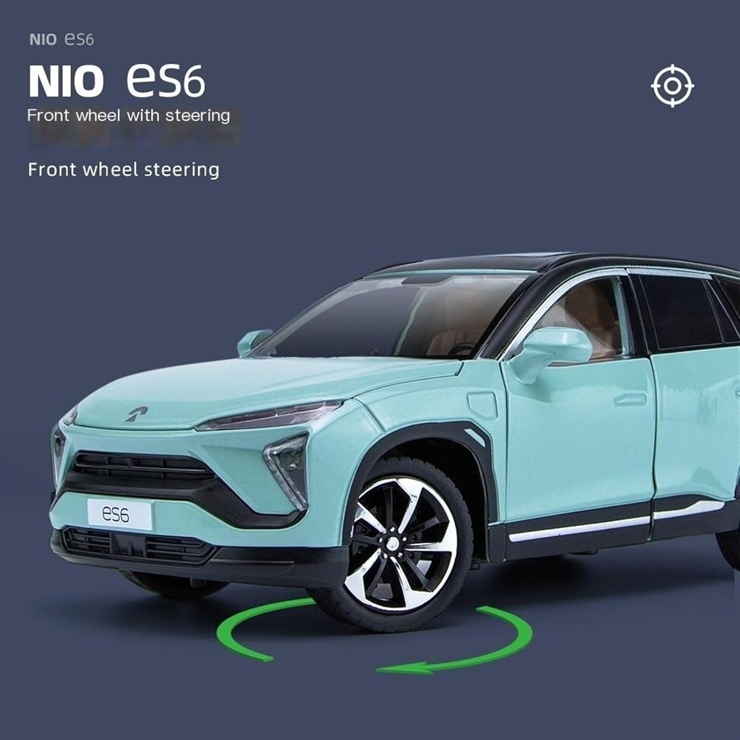 1/24 Alloy Car Model - Sky Blue Glitter Color Box Package(Green)