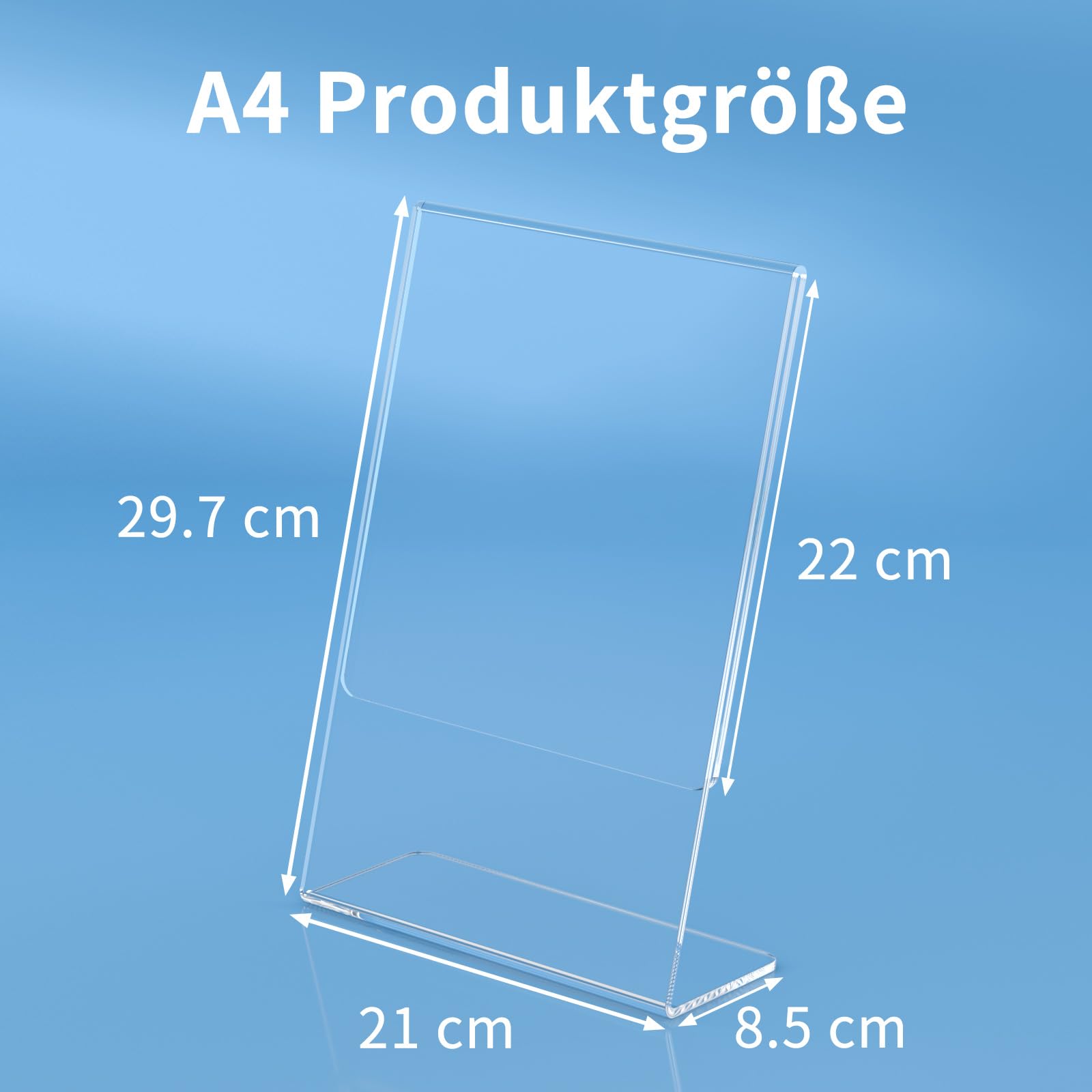 AITEE Lot de 6 présentoirs de table en acrylique A4 inclinés - En plexiglas transparent - Pour bureau, restaurant, magasin, hôtel, promotion, comptoir