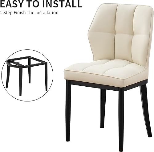 Miniatura 12 de Bekrvio Sillas de Comedor - Juego de 6 sillas de comedor modernas de mediados de siglo, sillas de comedor tapizadas sin brazos, sillas de comedor de