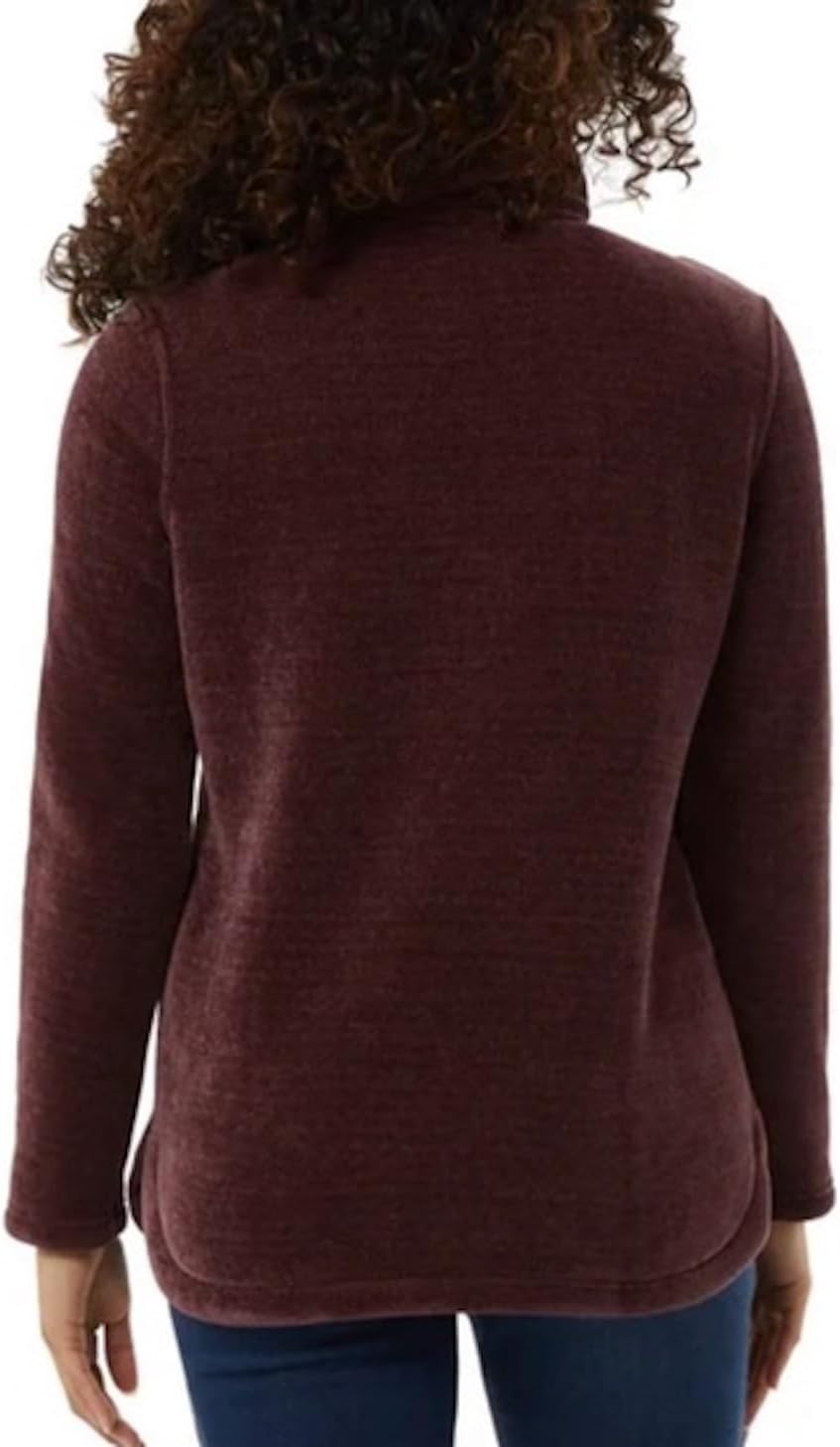 32 Degrees Heat Women's Mock Neck Fleece 1/4 Zip Pullover Sweater with Pockets (US, Alpha, X-Large, Regular, Regular, Purple) - Image 2