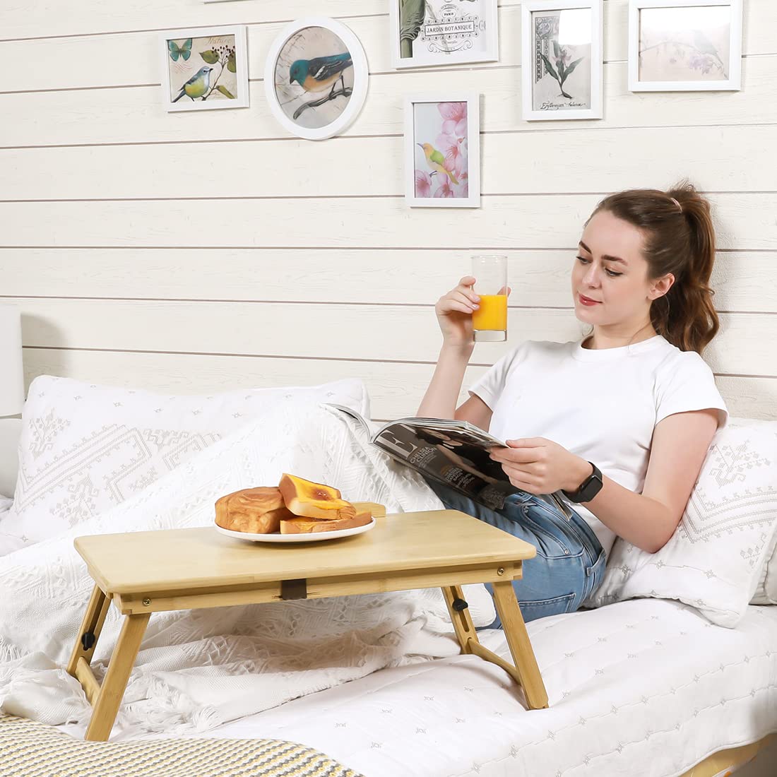 Buy Zipom 100 Portable Bamboo Laptop Stand Foldable Desk Notebook