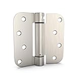 goldenwarm Pack of 2 4 inch Door Hinges Satin Nickel Self-Closing Spring Door Hinges - Heavy-Duty Spring Hinges for Interior and Exterior Doors, 5/8