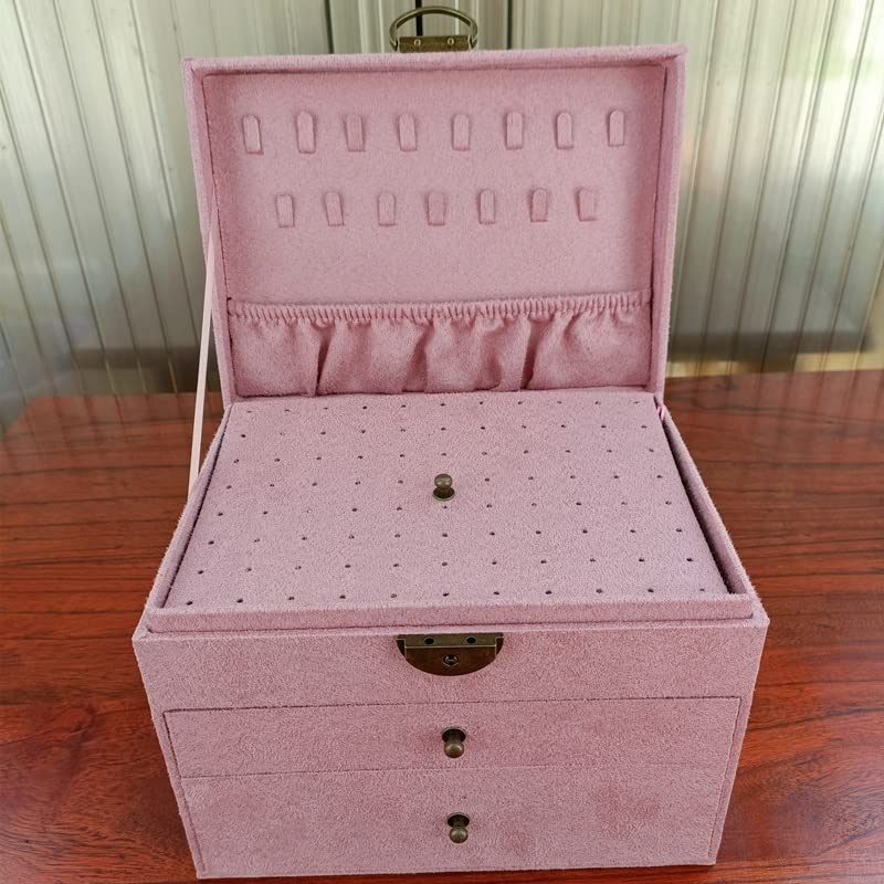 Boîte à bijoux multifonction à compartiments pour organiser bagues et colliers