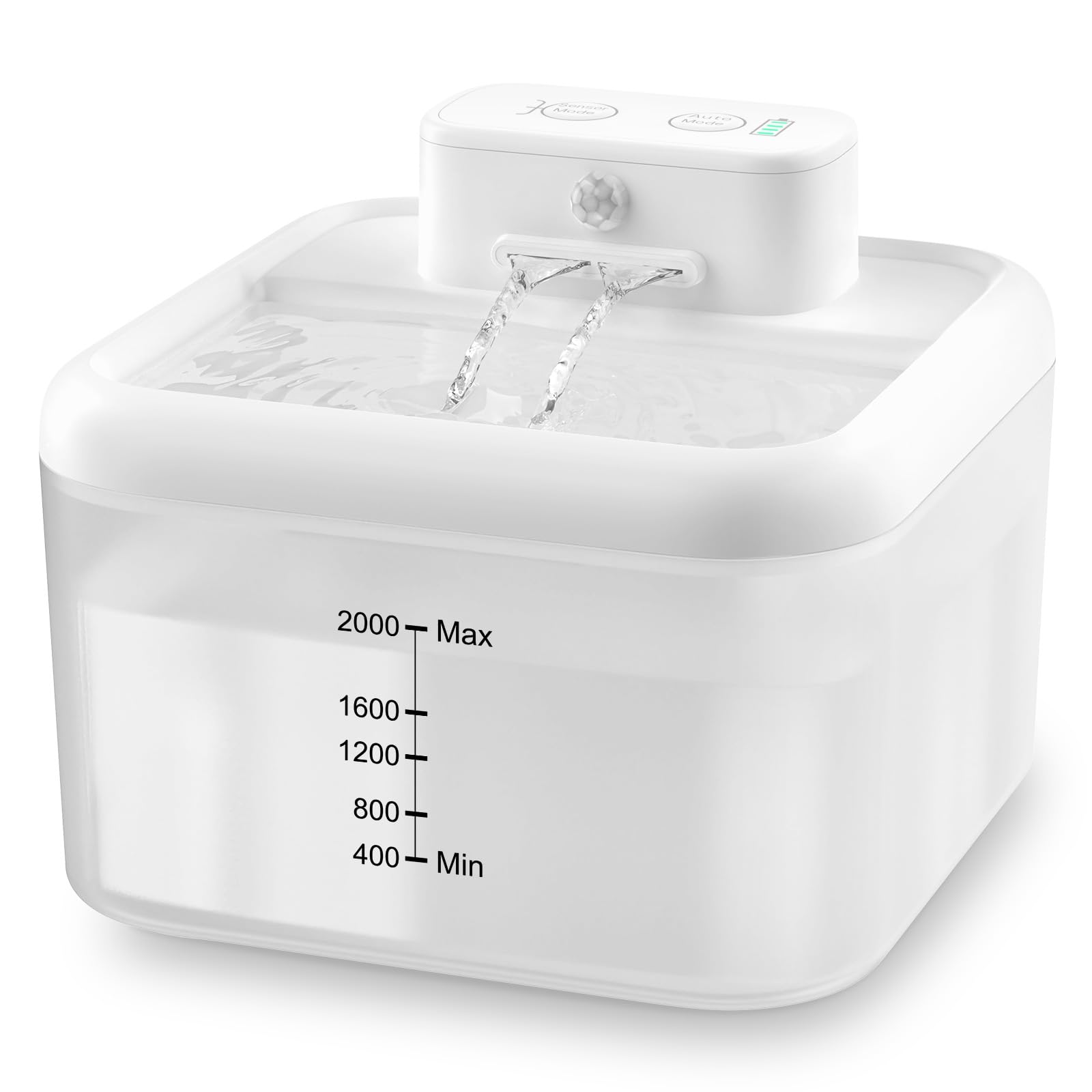 Fuente para Gatos sin Cable, 2L Fuente de Agua para Gatos con Sensor, Bebedero Gatos Automatico, Fuente Gatos Agua Recargable Batería, Fuente para Perros Funcionamiento Silencioso - PcEoTllar