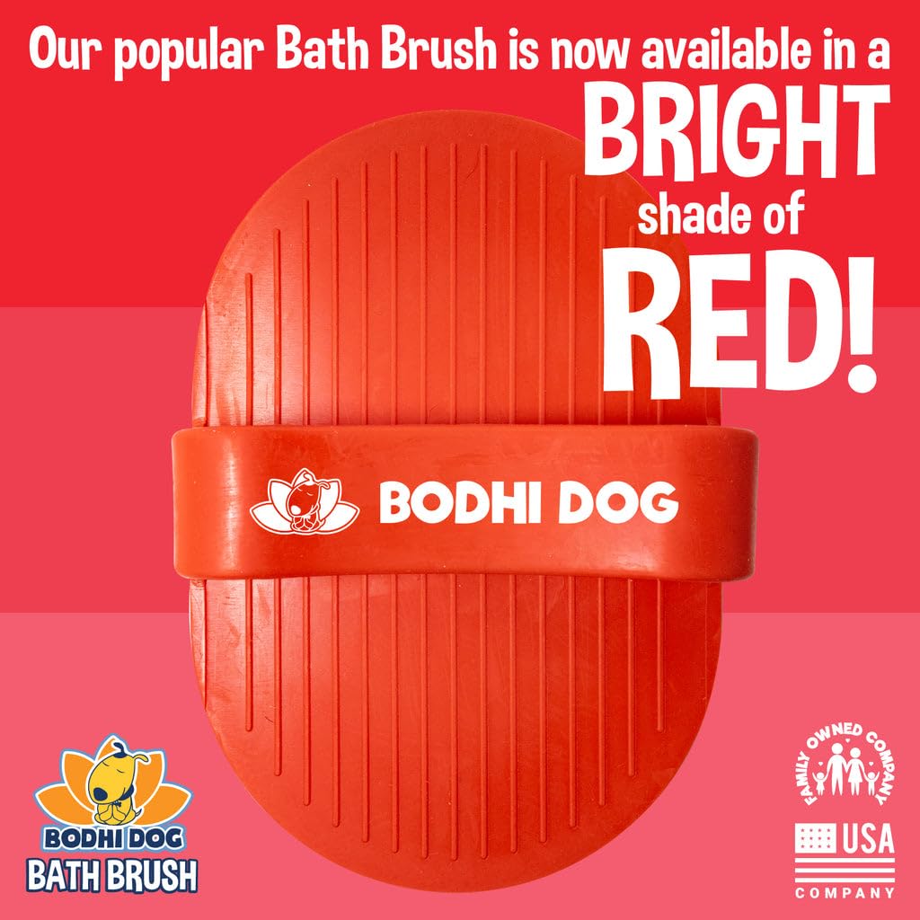 Bodhi Dog Shampoo Brush - Pet Grooming & Bath Supplies for Dogs and Cats - Bath Brush for Long & Short Hair - Premium Scrubber for Shower, Showerhead, Sprayer & Bathing (One Pack, Red) image 2