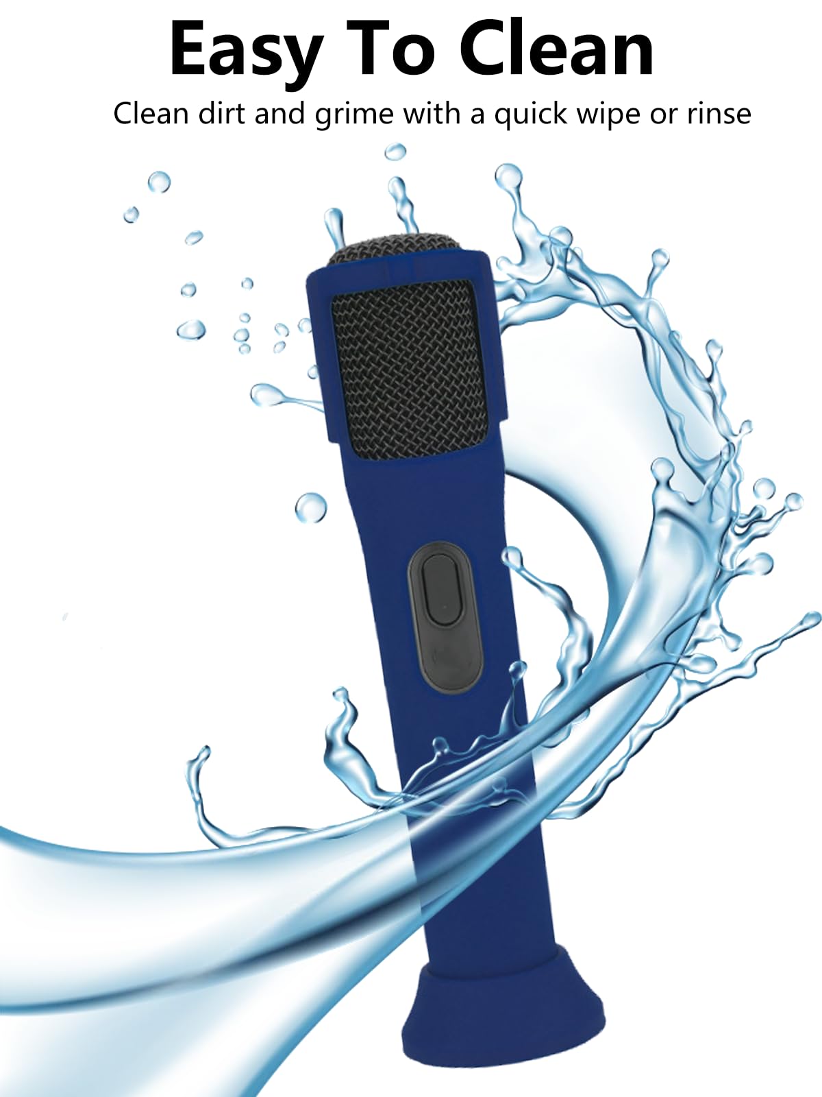 Silikon-Schutzhülle für JBL PartyBox kabelloses Mikrofon, stoßfest, staubdicht und wasserdicht, für sorgenfreie Verwendung überall, Schwarz und Blau, 2 Stück