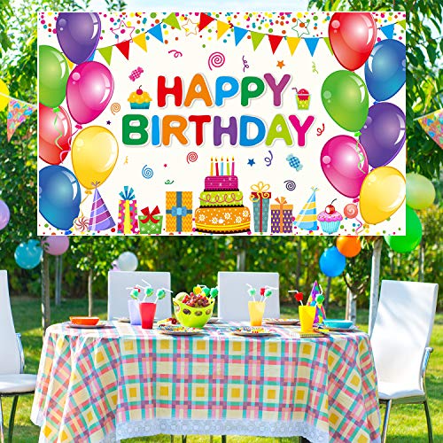 Party Greeting Happy Birthday Party Decorations Colorful Birthday Banner Backdrop Large Rainbow Happy Birthday Yard Sign Background It'S My Birthday Party Indoor Outdoor Decorations Supplies For Boys Kids Girls thumb #2
