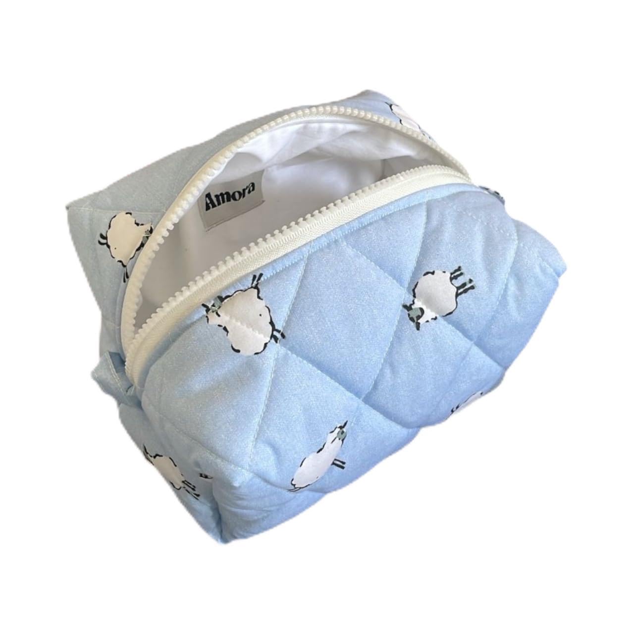 Amora Quilted Makeup Pouch, Assorted Prints (Random Pick), 20×12×10 cm, Cotton Lining, Handmade-image-18