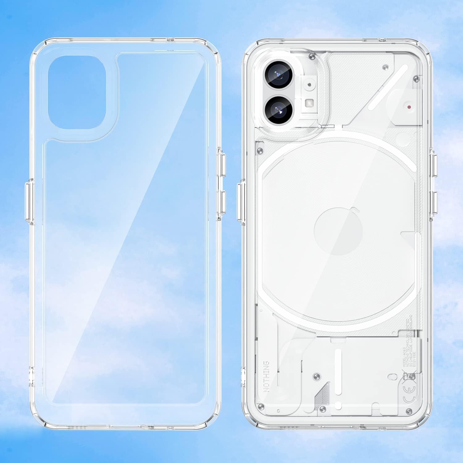 CaseOnn Nothing Phone (1) Kılıf Kamera Korumalı Darbe Emici Şeffaf