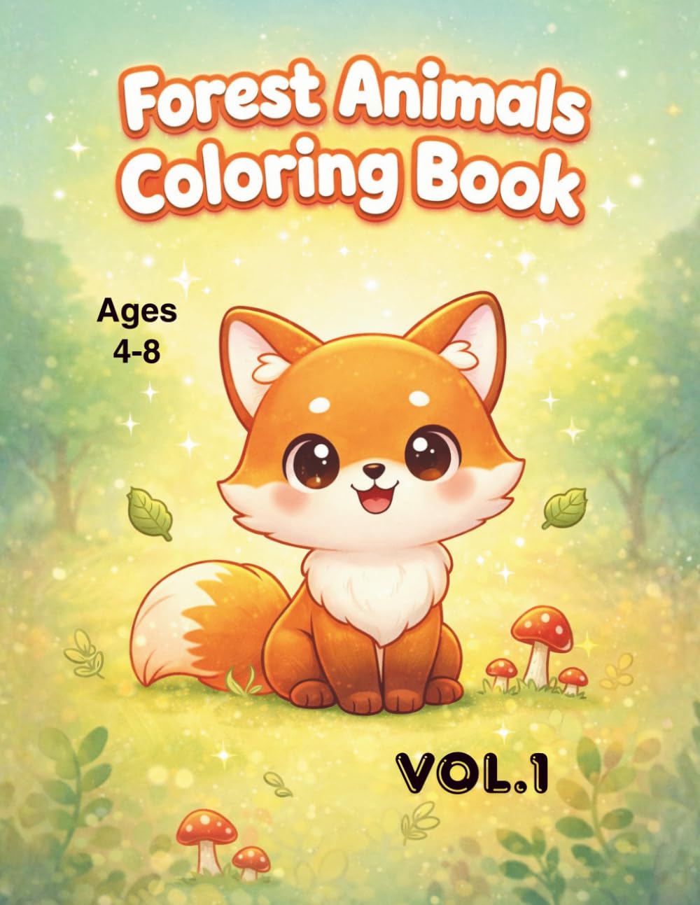 Forest Animals Coloring Book for Kids Ages 4–8: Fun and Easy Woodland Coloring Pages with Fox, Bear, Bunny, Owl and More | 20 Cute Designs | Single-Sided Pages (Easy Coloring Books For Kids)
