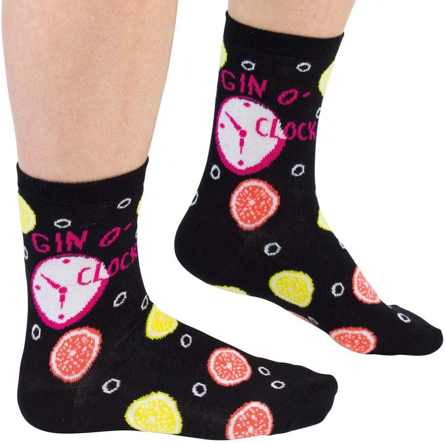 Cockney Spaniel Fun Socks for Women Gin O'Clock UK 4-8 EUR 37-42 US 6.5-10.5