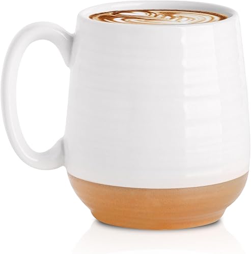 Miniatura 42 de Hasense Juego de 2 tazas de café de 20 onzas, tazas de café de cerámica, taza de té grande con mango cómodo, juego de tazas de café negras