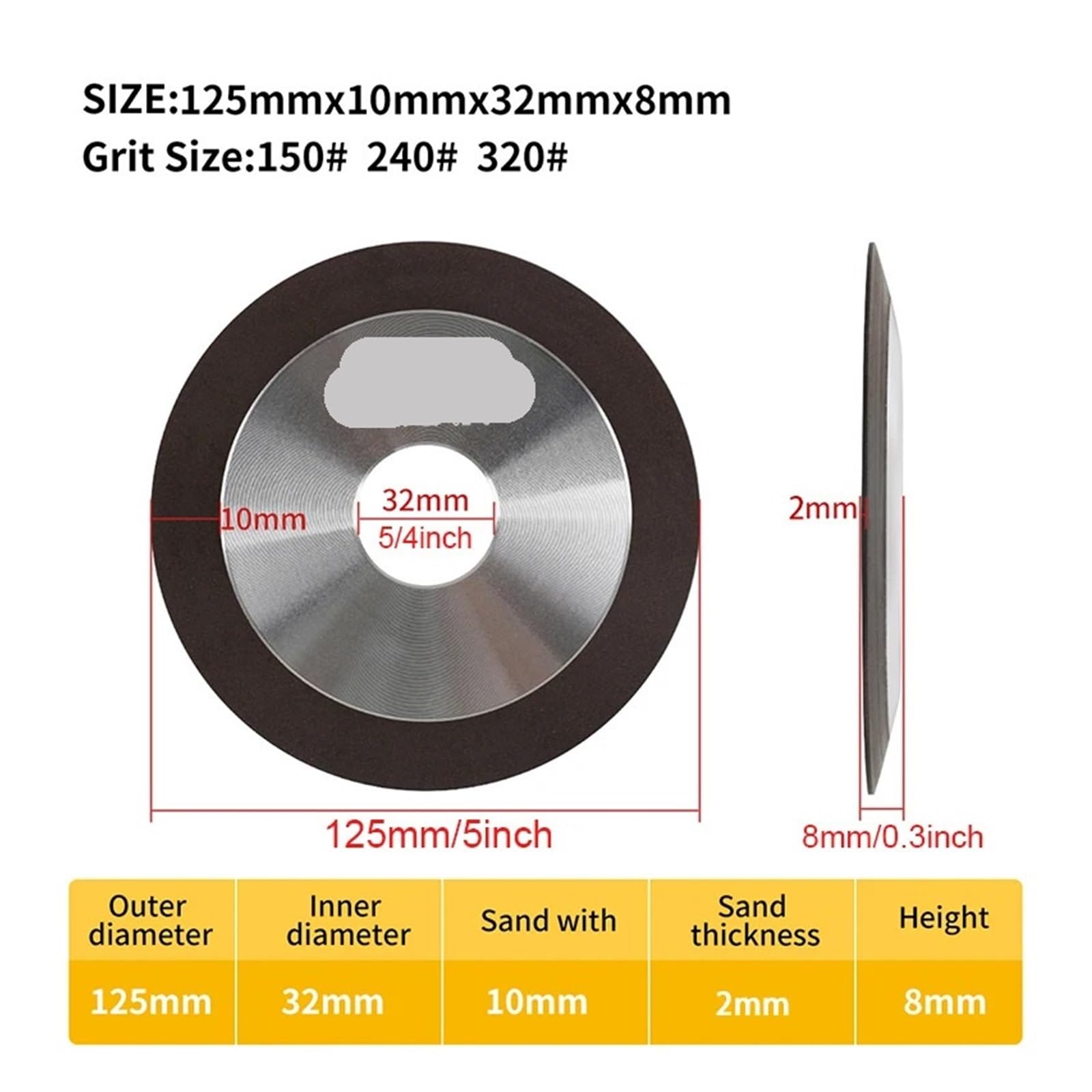Outil de meule rotative grain 150