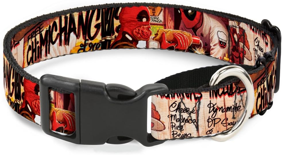 Buckle-Down Dog Collar Martingale Deadpool Kills Deadpool 2 Cover Dynamite Chimichanga 13 to 18 Inches 1.5 Inch Wide