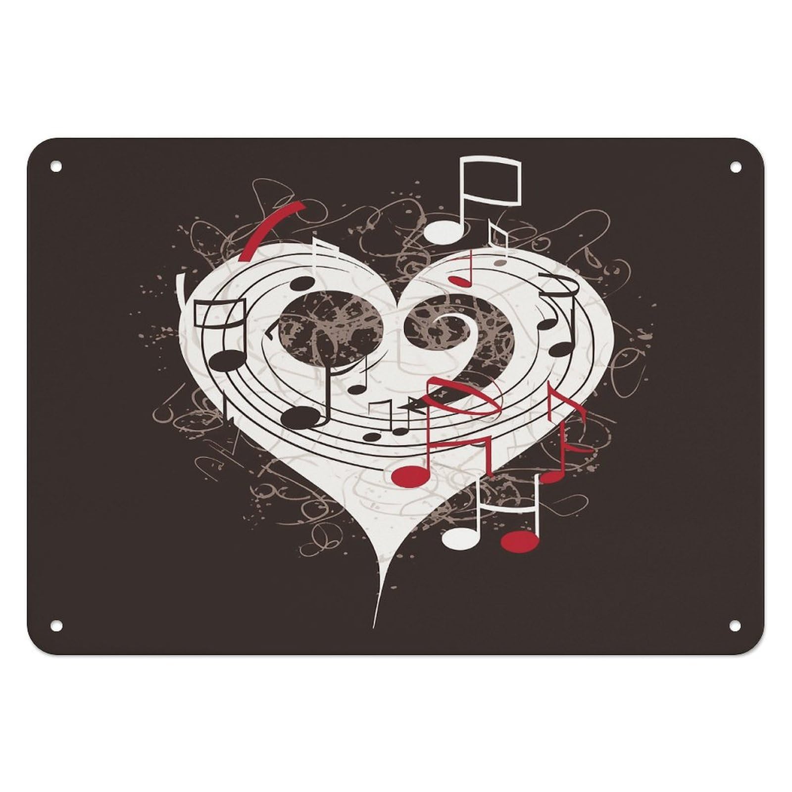 Fekiloot Style Music Symbols Love Wall Decor Iron Painting Metal Sign