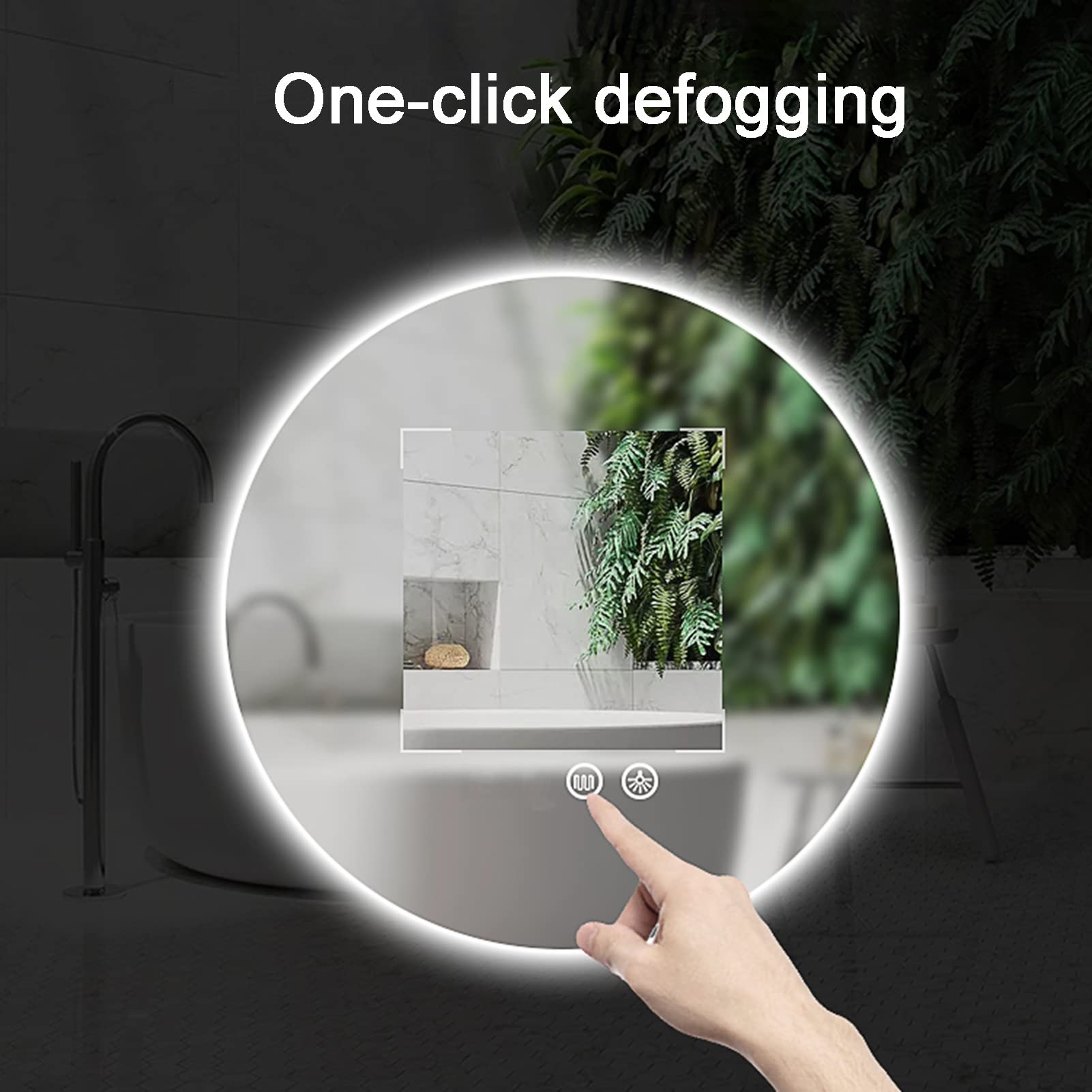 Miroir De Salle De Bain À LED Avec Lumières, Miroir Mural À Intensité Variable, Miroirs De Salle De Bain Modernes Pour Mur, Intensité Variable, Anti-buée, Incassable(Color:80cm (32in),Size:White light