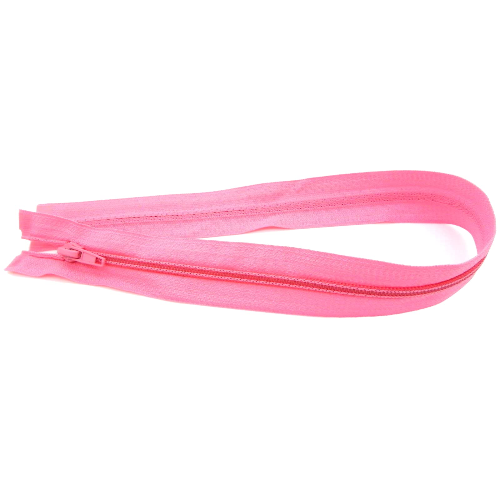 45 cm Zipper, Open Ended Separating Nylon Spiral Coil Zip, Size No #5 (Pink)