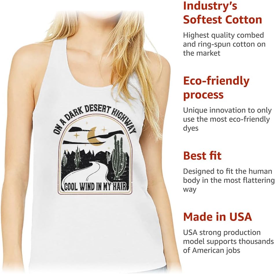 Cool Wind in My Hair Women's Racerback Tank - Road Tank Top - Desert Workout Tank