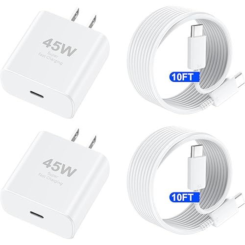 iPhone 16 Pro Max Charger Fast Charging, 45W USB C iPhone 16 Super Fast Charger Block with 10ft Long Type C Charging Cable Cord for iPhone 16/16 Pro/16 Pro Max/16 Plus 15/15 Pro Max/Pro, Galaxy S24