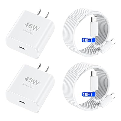 iPhone 17 16 Pro Max Charger Fast Charging, 45W USB C iPhone 17/16 Super Fast Charger Block with 10ft Long Type C Charging Cable Cord for iPhone 17 Pro Max/17 Pro/Air/17/16/16Pro/16ProMax/Plus/15/S25
