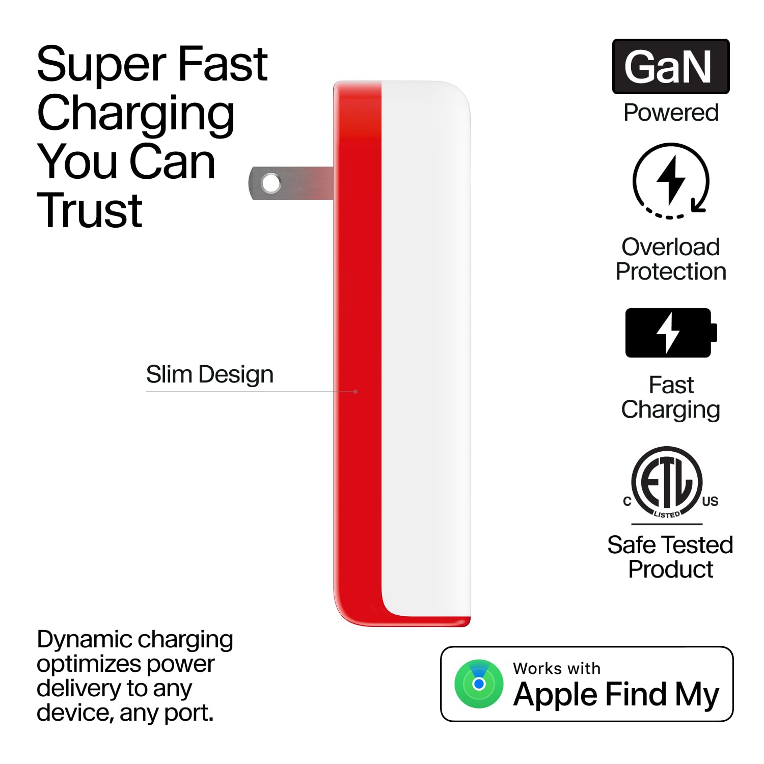 Twelve South PlugBug 120W USB-C Charger Block, 4-Port Fast Charging Block Hub for iPhone, iPad, MacBook & More, with Apple Find My Integration and Folding Prongs for Travel, USB Type C Fast Charger