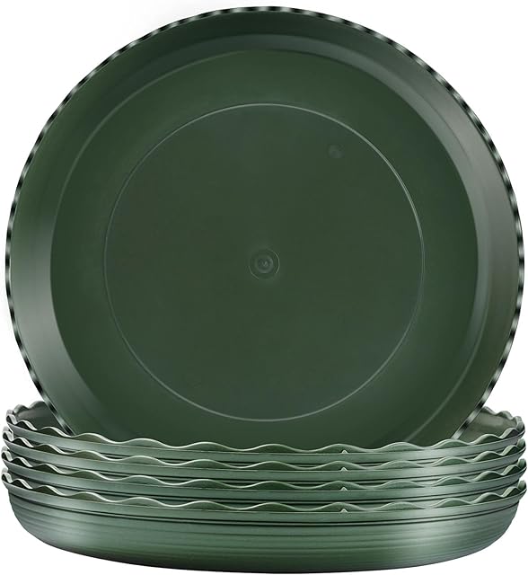 TStarJungle 5 Pack Plant Saucers, Flower Pot Drip Trays for Indoor/Outdoor Plants Garden Saucers Plant Pot Saucer Trays, Surface Protection for Household Plants - 35cm
