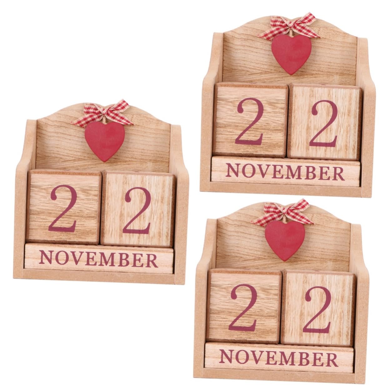 VILLCASE 3 Pz Calendario Perpetuo in Legno Calendario Da Tavolo in Piedi Blocco Del Calendario Dell'avvento Di Natale Piccolo Calendario Da Tavolo 2022 Calendari Perpetui Bambini Data Bambù