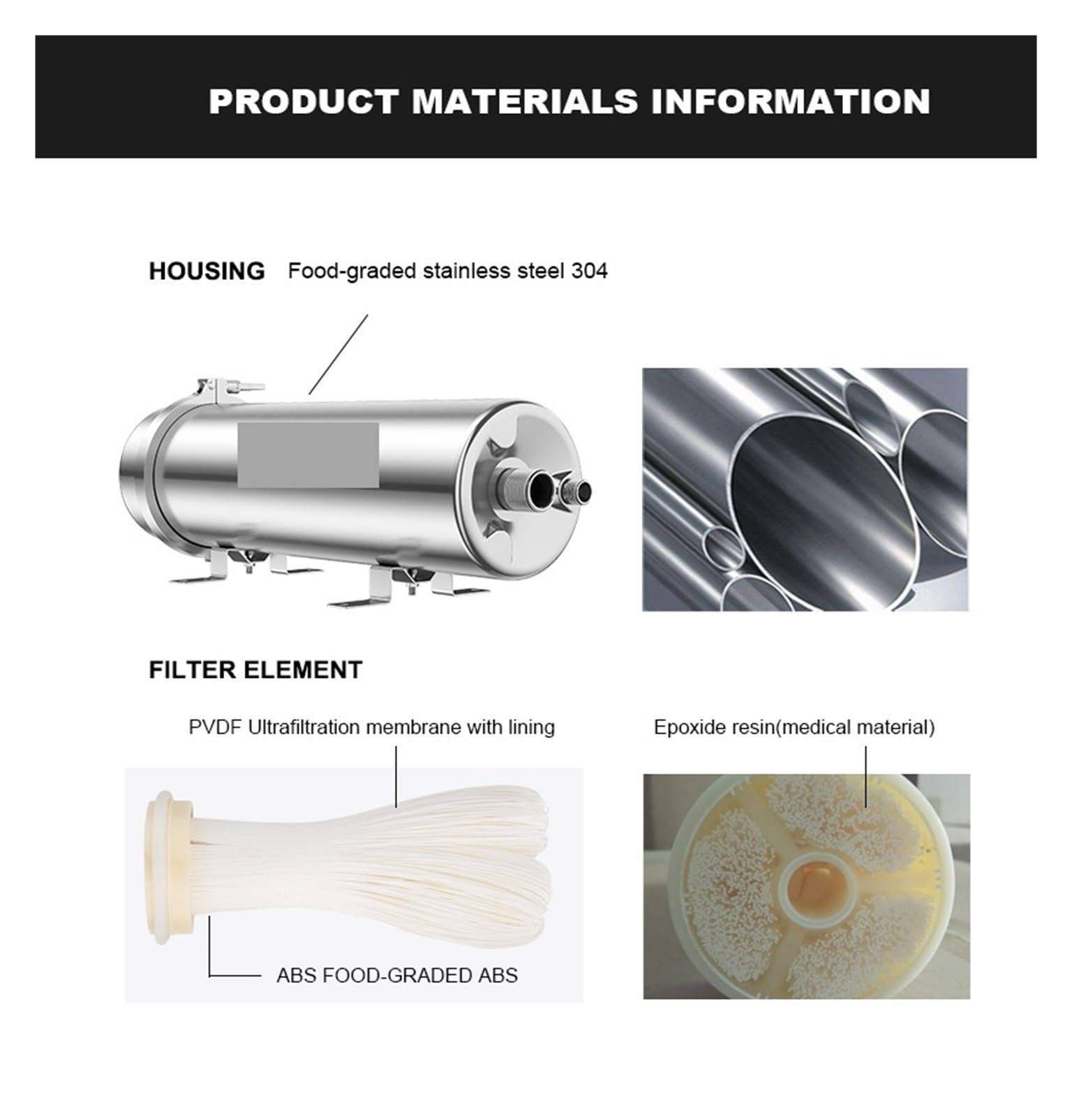 Oczyszczacz wody PVDF UF 3500L/H, filtr ultrafiltracyjny całego domu, filtracja 0,01um SUS304 woda pitna