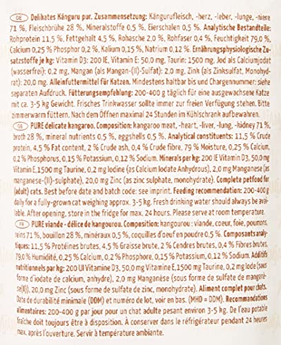 MjAMjAM 1111312 - purer Fleischgenuss - zartes Känguru pur 12er Pack (12 x 125 g), Katze