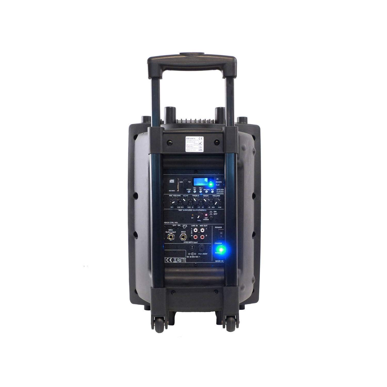 Enceinte Active DJ 500W USB/MP3 Ibiza PORT10VHF-BT + 2 Mini Derby Kolor RVB Sono DJ PA Fete Soiree