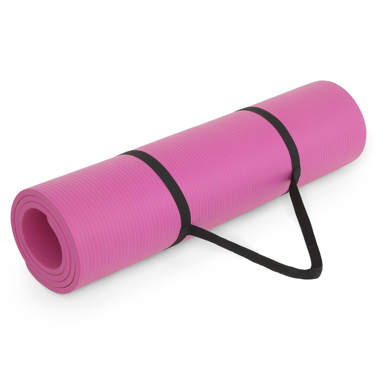 MADOG Yoga Mat, Extra Thick Exercise Mats (1/2 Inch) with Carrying Strap, Non-Slip Workout Mat for Yoga and Stretching, Pink