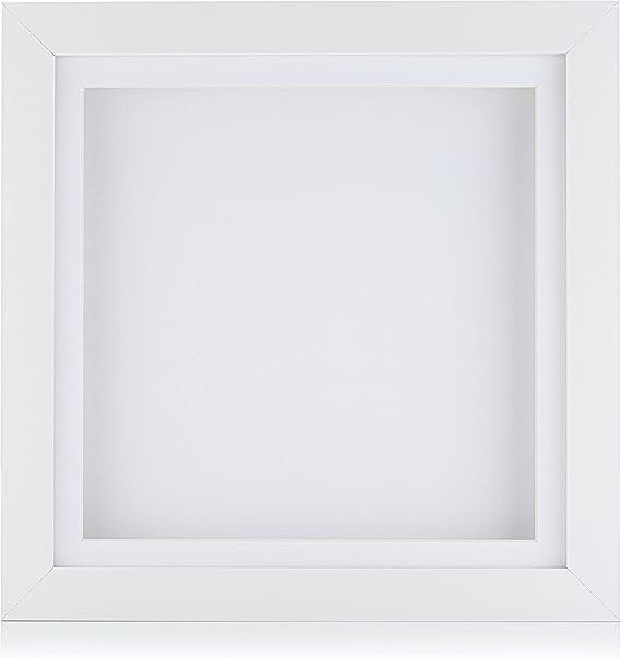 White 3D Deep Box Picture Frame Display Memory Box For Medals Memorabilia Flowers etc (10x10) by