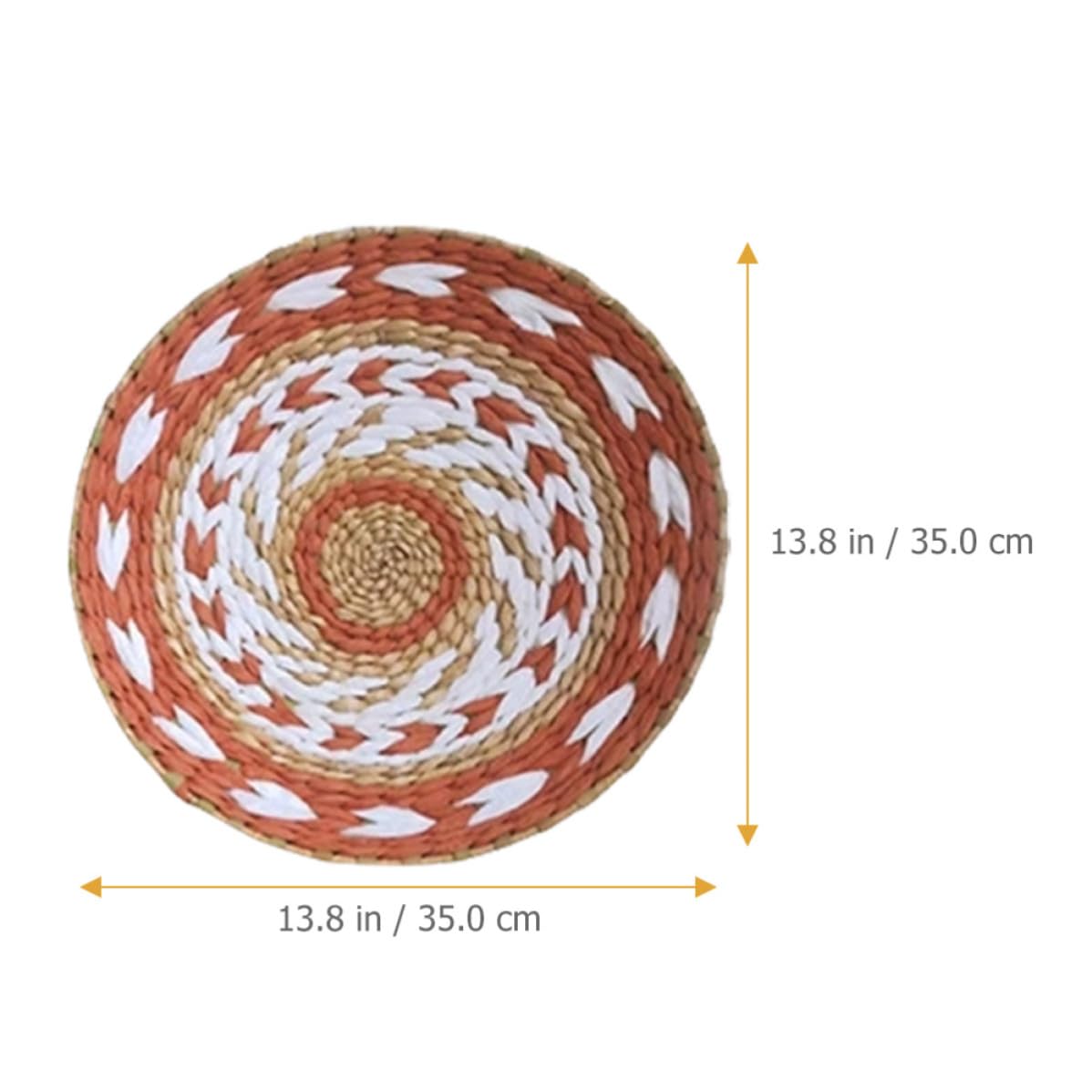 Juego de 4 Placas Redondas Tejidas a Mano Estilo Bohemio Trenza de Paja para Decoración de Pared en Dormitorios y Oficinas, Resistente Desvanecerse