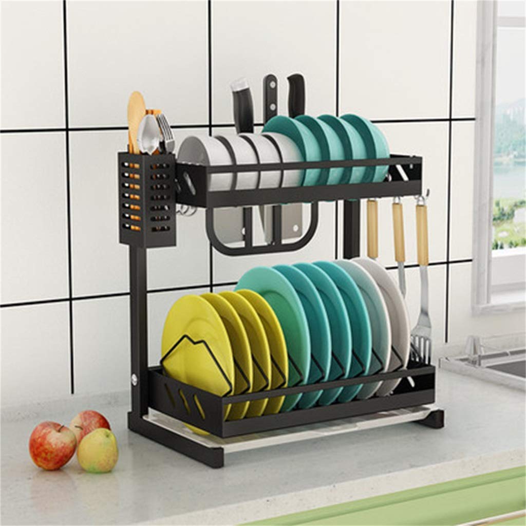 SaryEdge Dish Drying Rack Cutlery Rack Kitchen Supplies Paint Stainless Steel Kitchen Racks Dishes Chopsticks Storage Rack Drain Rack Dish Rack Cutlery Drying Rack,7,7