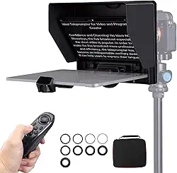 Teleprompter, Teleprompter para Celular, Compatível Com Teleprompters de Até 11 Polegadas, Controle Remoto Via Controle Remoto E Aplicativo