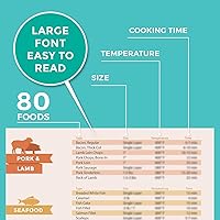 Vista 4 de Willa Flare Guía de referencia magnética para freidora de aire, guía de referencia para 80 alimentos, rotafolios y 6 calcomanías de vinilo Freír