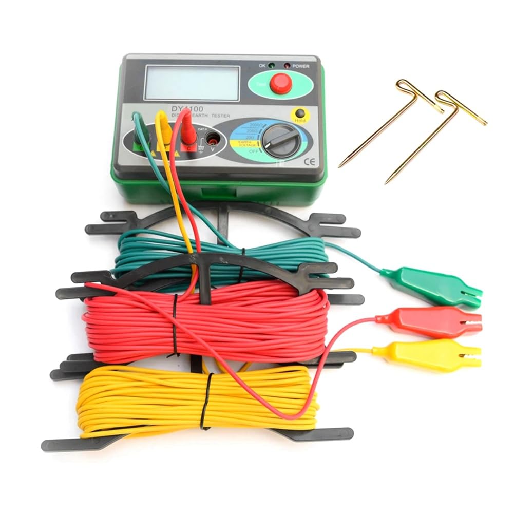 SweetSerenade Kit de Test de Terre DY4100 Compteur de Résistance de Terre Numérique Instruments Ohm Testeur de Résistance D'Électricien D'Inspection