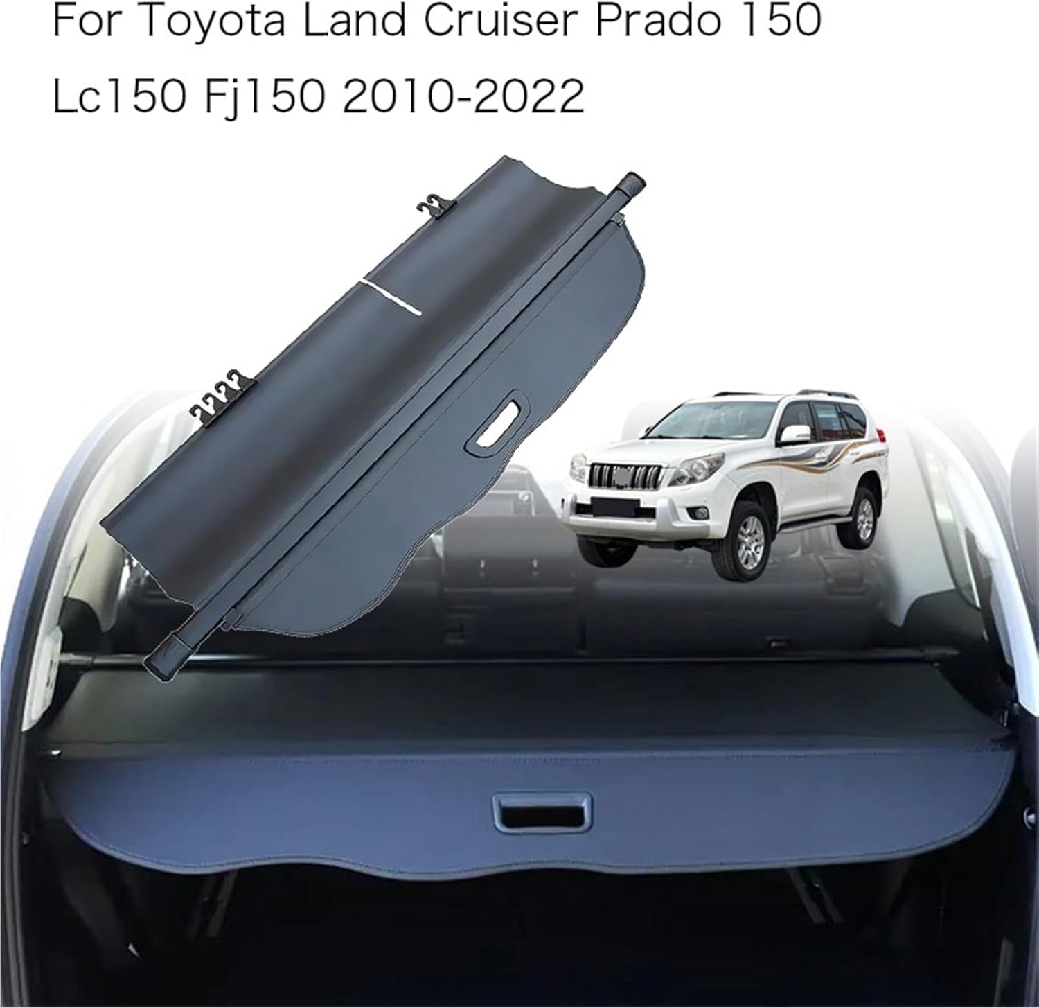 for Toyota Land Cruiser Prado 150 LC150 FJ150 2010-2022 Trunk Curtain Organizer Cover Cargo Rear Rack Luggage Accessories(Canvas)
